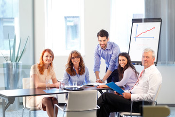 Business people discussing at meeting