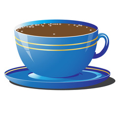 Vector illustration of blue cup