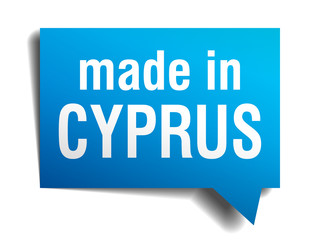 made in Cyprus blue 3d realistic speech bubble 