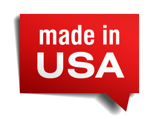 Fototapeta premium made in USA red 3d realistic speech bubble