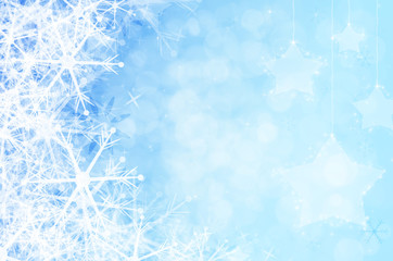 Blue christmas background with snowflake.