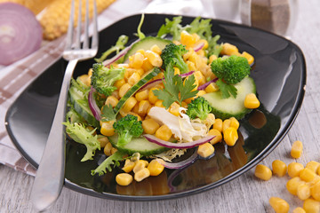 salad with corn and cucumber