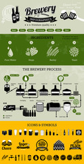 Brewery infographics with beer elements & icons - 66131340