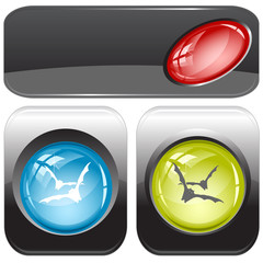 Bats. Vector internet buttons.