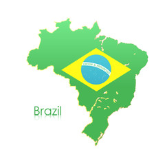 Brazil map over white background. Vector design