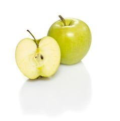 Sliced apple isolated on white background