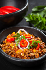 Traditional chilli con carne