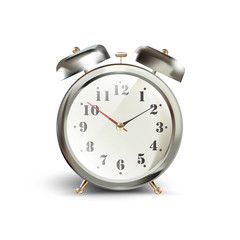 Vintage table clock over isolated white background