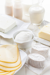 Assortment of dairy products