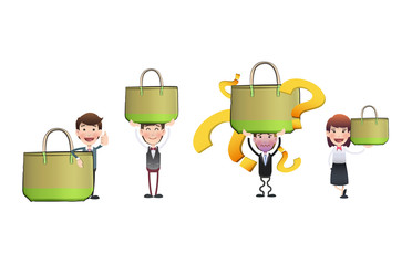 Business people with bags over white background. Vector design