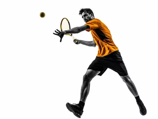 Foto op Plexiglas man tennis player silhouette © snaptitude