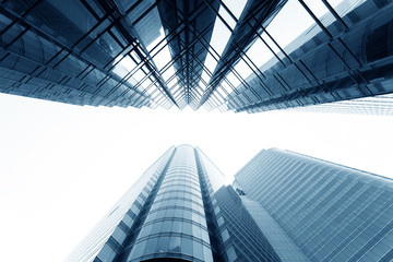 Fototapeta na wymiar Modern glass silhouettes of skyscrapers in the city