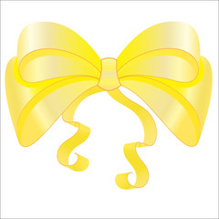 Vector illustration of yellow bow