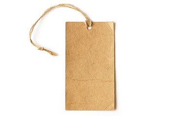 Empty blank tag on white background