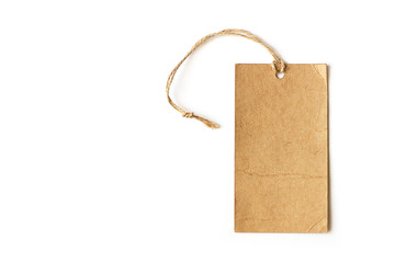 Paper blank tag on white background