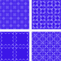 Blue seamless pattern background set