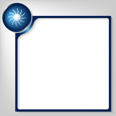 blue box for any text with white sun