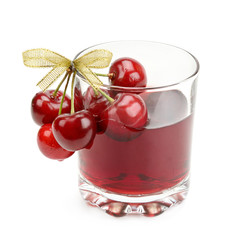 cherry and glass of juice