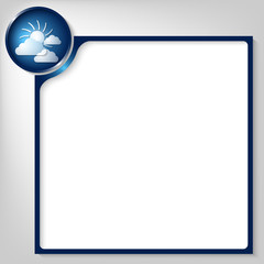 blue box for any text with sun and clouds