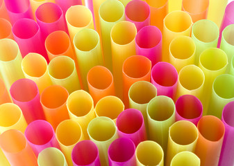 drinking straws close up