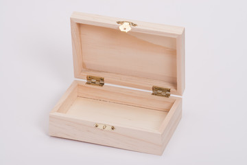 Wooden Box On White Background
