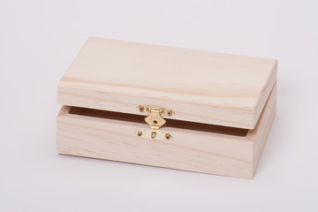 Wooden Box On White Background