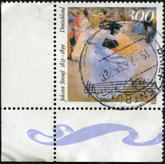 stamp printed by Germany, shows Johann Strauss, the Younger