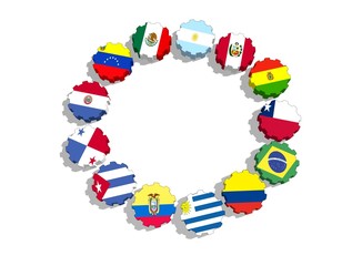 aladi union members flags on gears