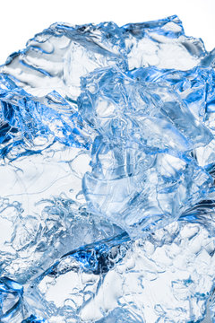 Ice. Blue background