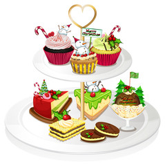 A tray with cupcakes