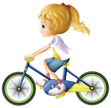 A young lady biking