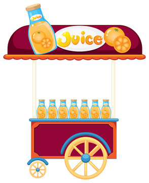A pushcart selling orange juice