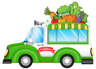 A vehicle selling fresh vegetables