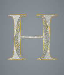 Abstract letter H. Illustration 10 version