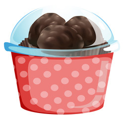 A disposable container with foods