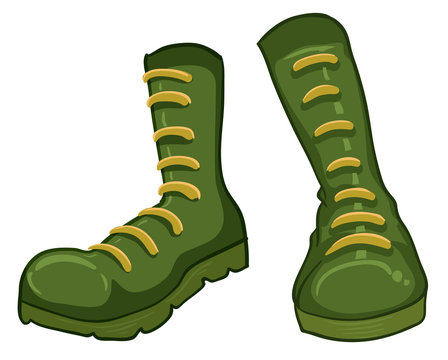 A pair of green boots
