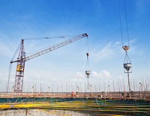 cranes at a consruction site