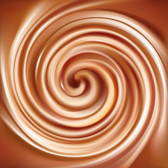 Vector background of swirling creamy caramel texture