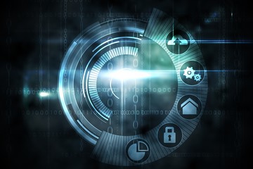 Black technology interface with glow