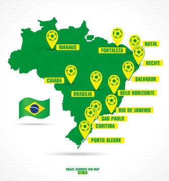 Brazil map of soccer.