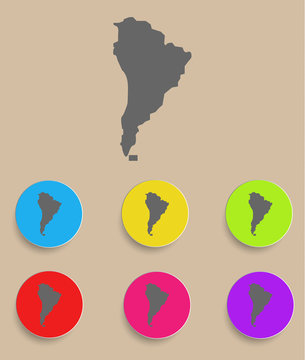Aouth America Map - icon isolated. Vector
