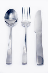 Spoon, fork and knife