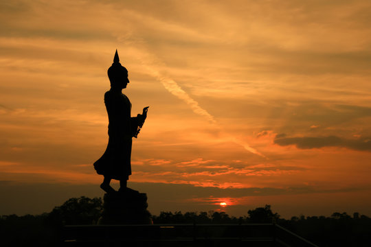 Buddha statue silhouette