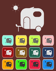 Motorhome car icon. Vector illustration.