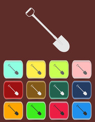 Shovel - Vector icon with color variations, vector