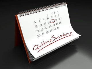 Quitting smoking important day, calendar concept