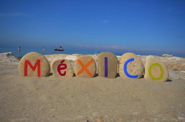 Mexico, souvenir on multicolored stone letters