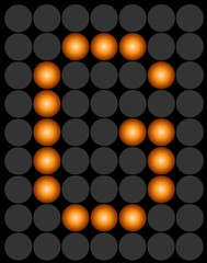 G orange dotted digital led alphabet