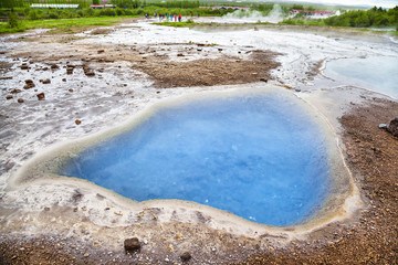 Mineral hot spring Blesi in Haukadalu valley
