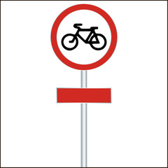 Bike track sign road sign - vector illustration